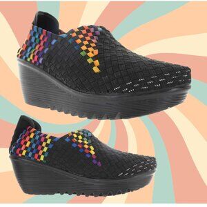 Bernie Mev Rainbow Gem Wedge Shoes Sz 40/9 NIB